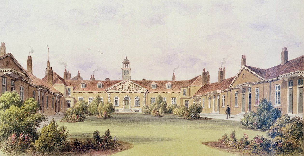 Hospital Emanuel, Campos de Tothill, 1850 de Thomas Hosmer Shepherd