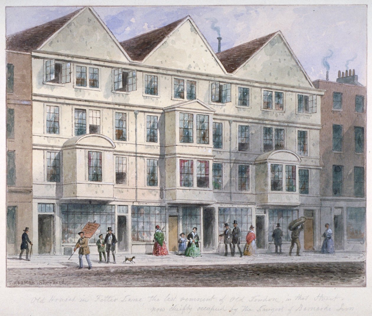 Fetter Lane, Cidade de Londres, 1855 de Thomas Hosmer Shepherd
