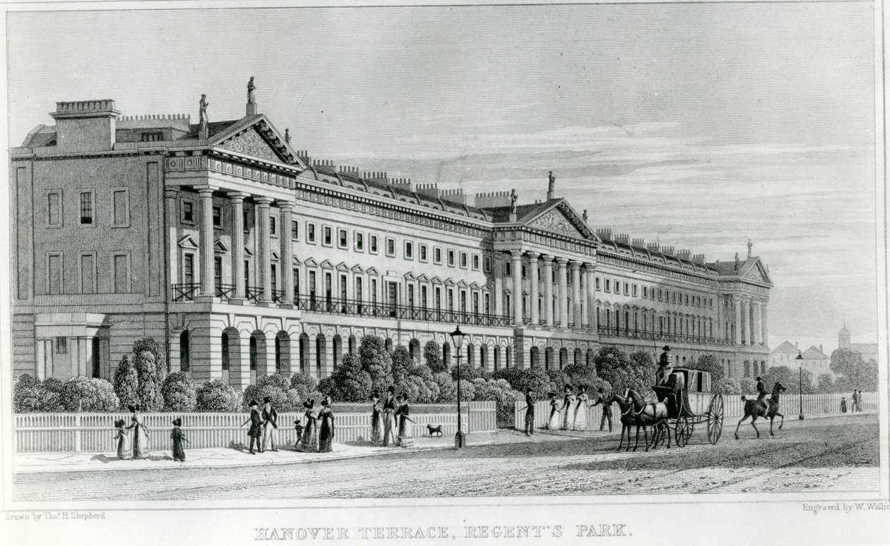 Terraço de Hanover, Regent&39;s Park, Londres de Thomas Hosmer Shepherd