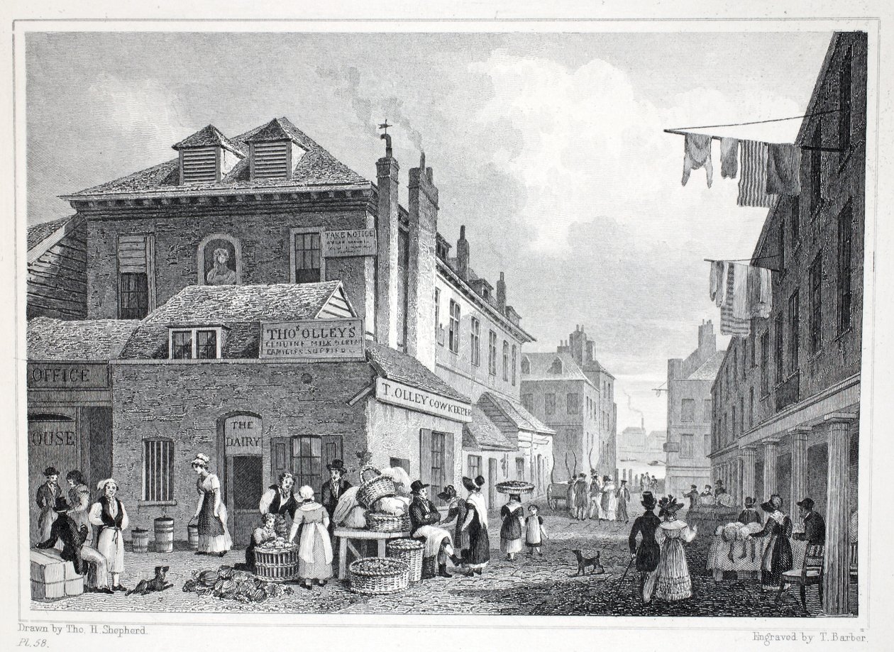 Hungerford Market, Strand, do pub &39;London and its Environs in the 19th century&39;. Jones und Co., 1827-1829 de Thomas Hosmer Shepherd
