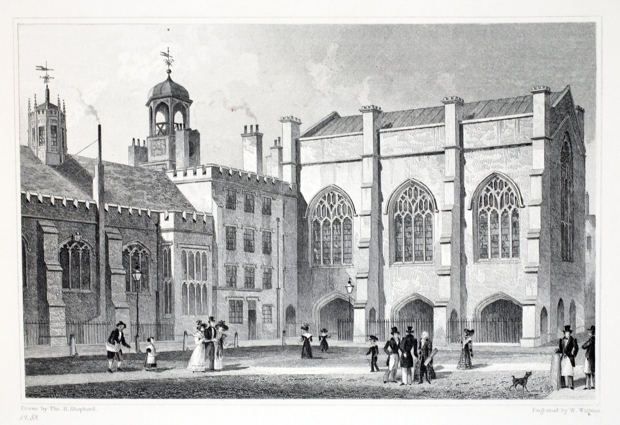 Lincoln&39;s Inn Hall, Capela e Chancery Court, do pub &39;London and its Environs in the 19th century&39;. Jones und Co., 1827-1829 de Thomas Hosmer Shepherd