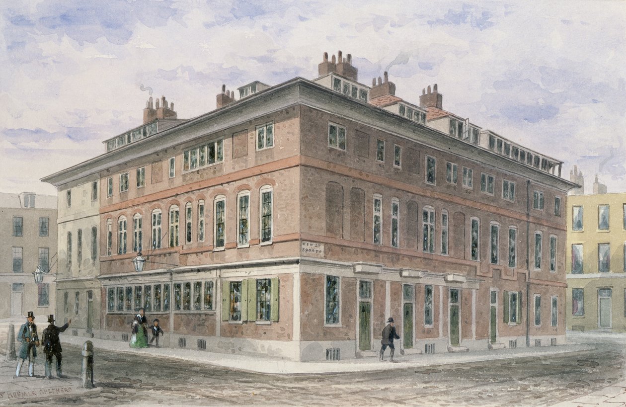 Old House em New Street Square, legado por Agar Harding para a Goldsmith&39;s Company, puxado para baixo em 1852 de Thomas Hosmer Shepherd