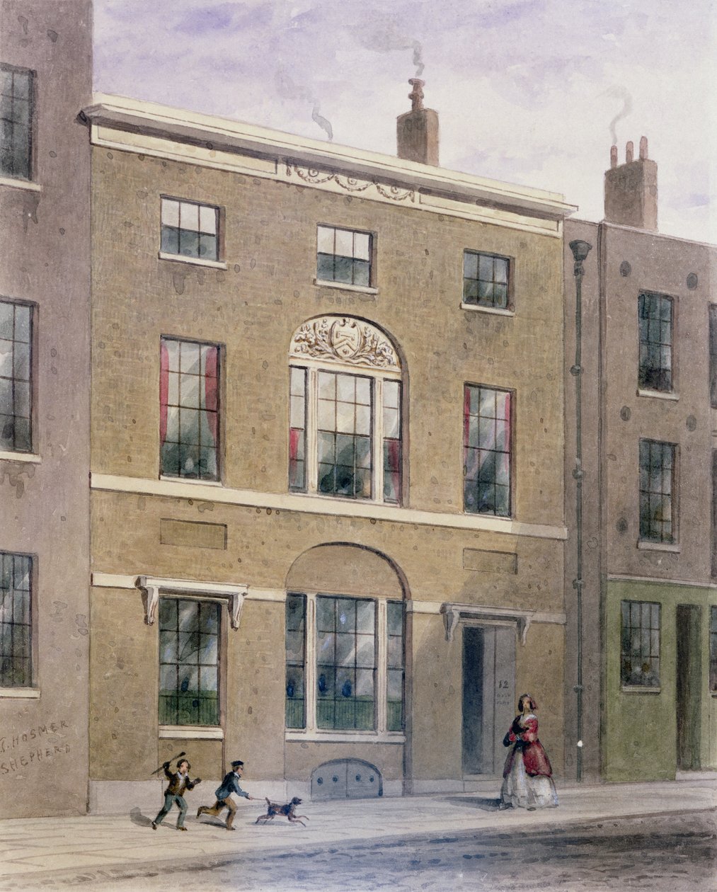Salão de encanadores em Great Bush Lane, Cannon Street, 1851 de Thomas Hosmer Shepherd