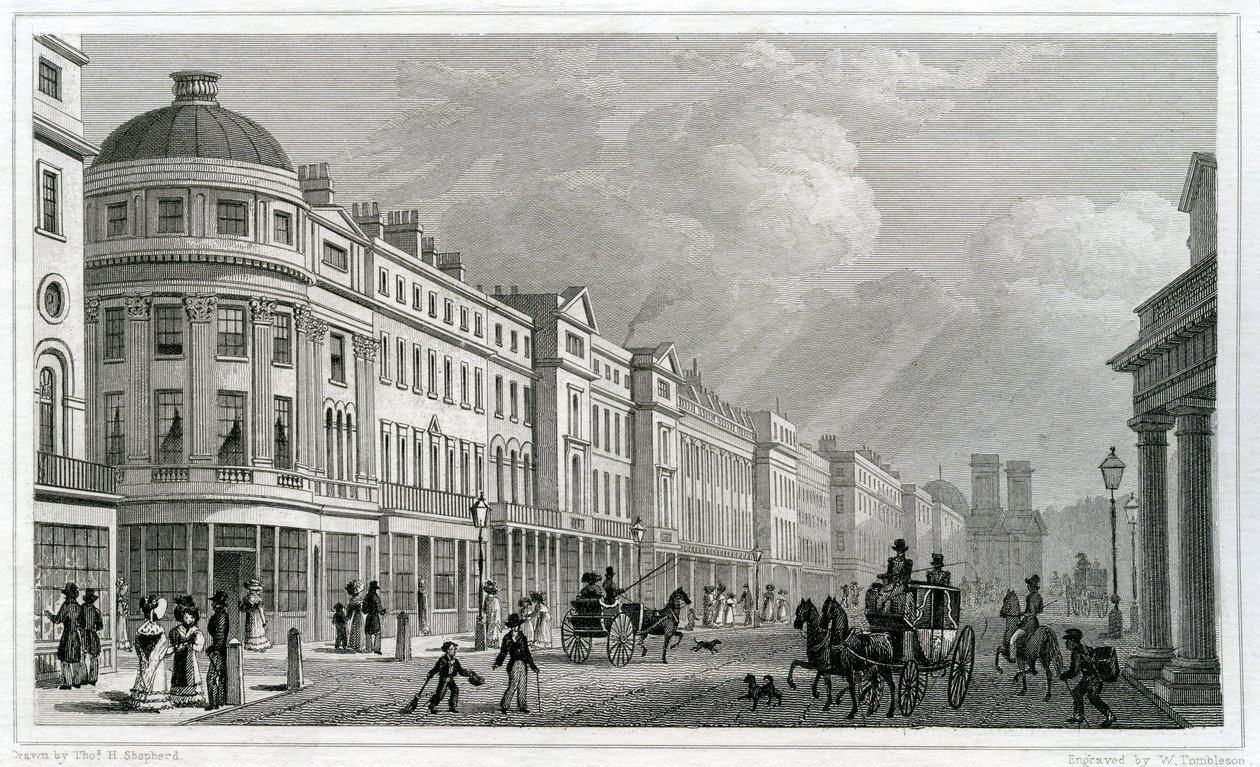 Regent Street, Londres, do Quadrante de Thomas Hosmer Shepherd