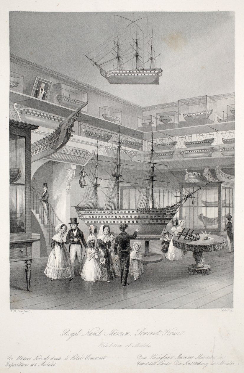 Museu Real da Marinha, Somerset House, do pub "London Interiors with their Costumes and Ceremonies". Joseph Mead, Londres, c.1843 (gravura em aço) de Thomas Hosmer Shepherd