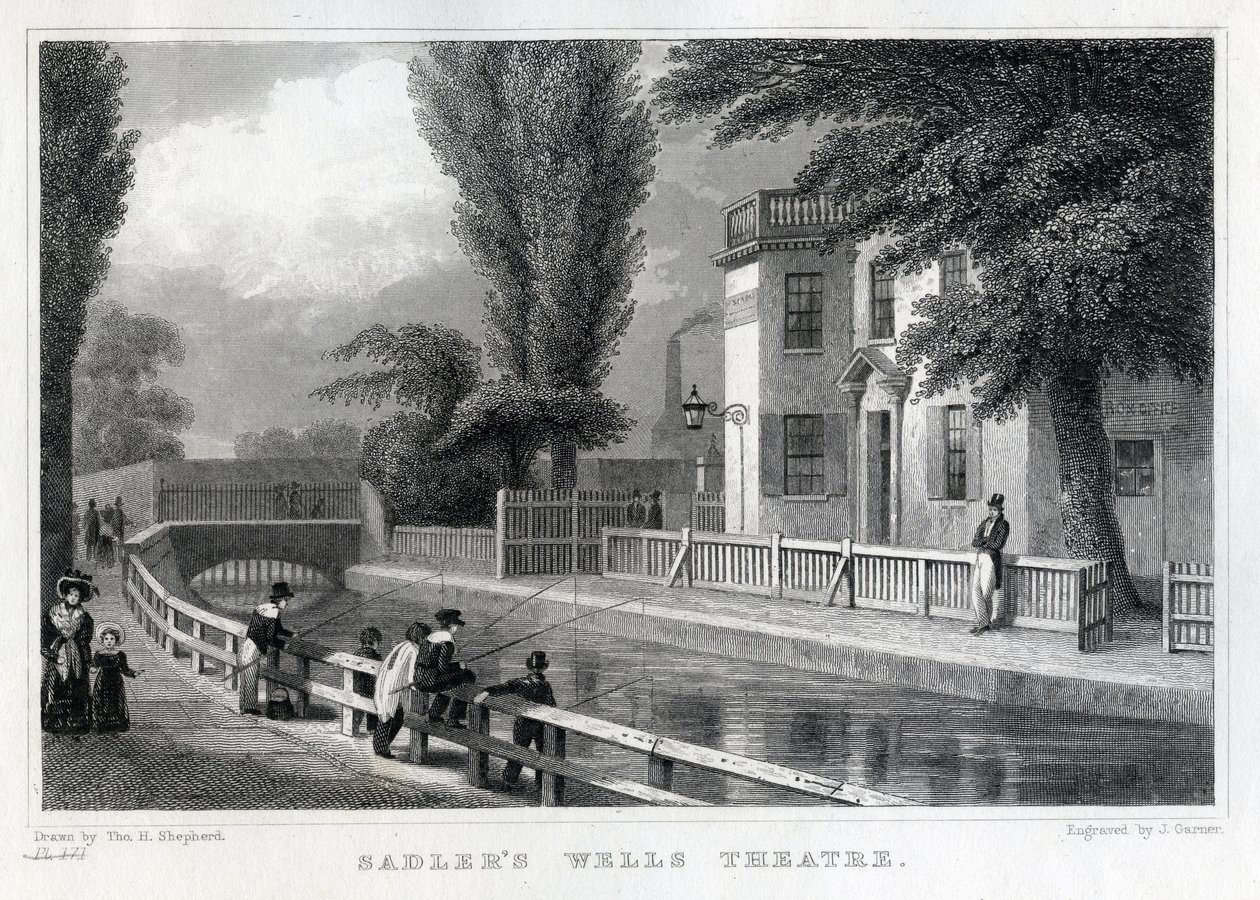 Sadler&39;s Wells Theatre, gravado por J. Garner, 1830 de Thomas Hosmer Shepherd