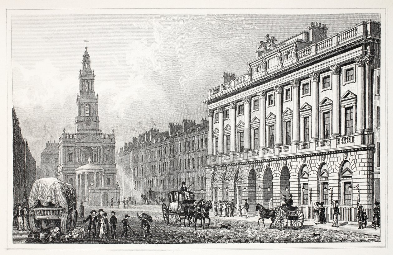 Somerset House, do pub "London and its Environs in the 19th Century". Jones und Co., 1827-1829 de Thomas Hosmer Shepherd