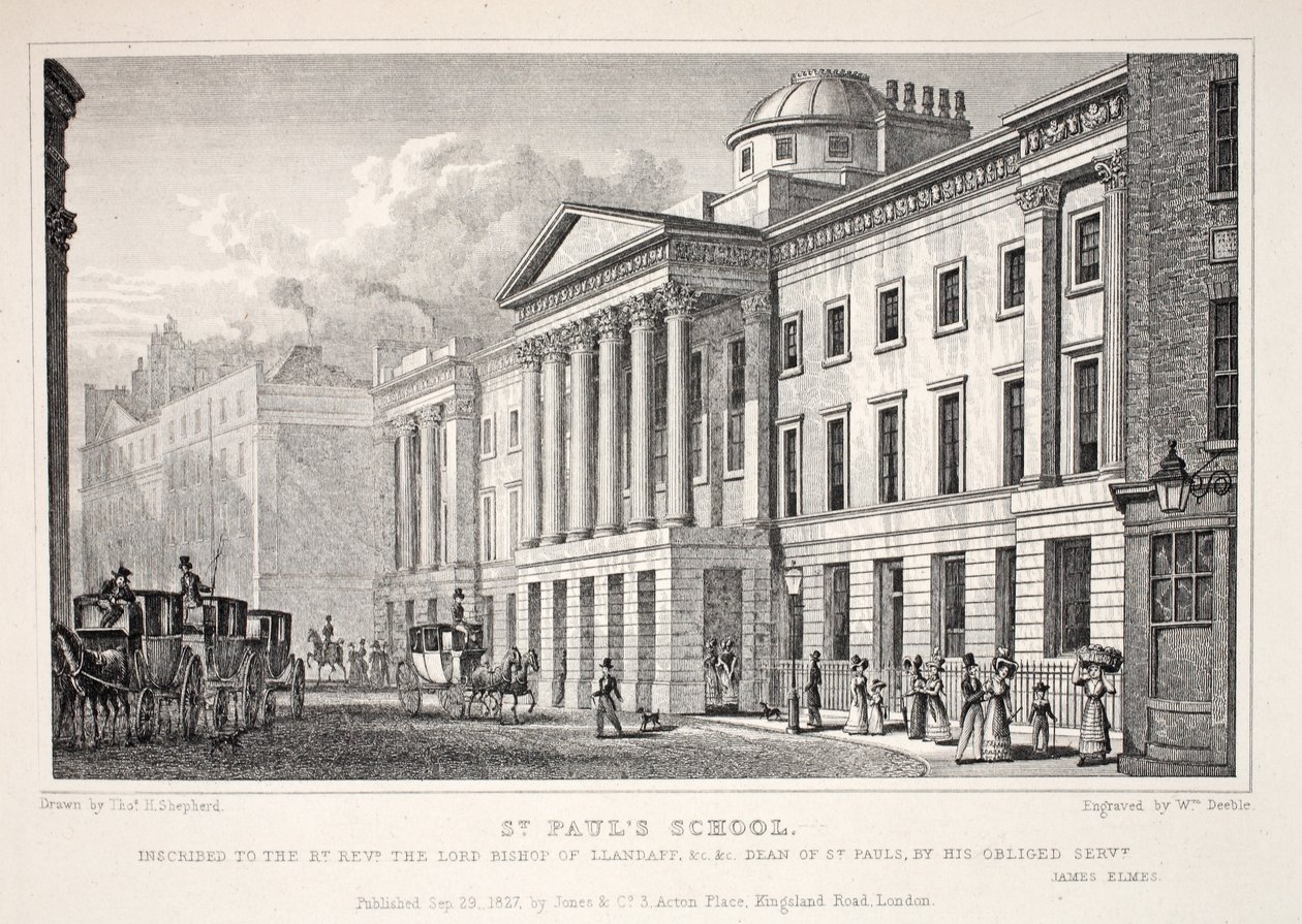 Escola de São Paulo, do pub "Londres e seus arredores no século XIX". Jones und Co., 1827-1829 de Thomas Hosmer Shepherd