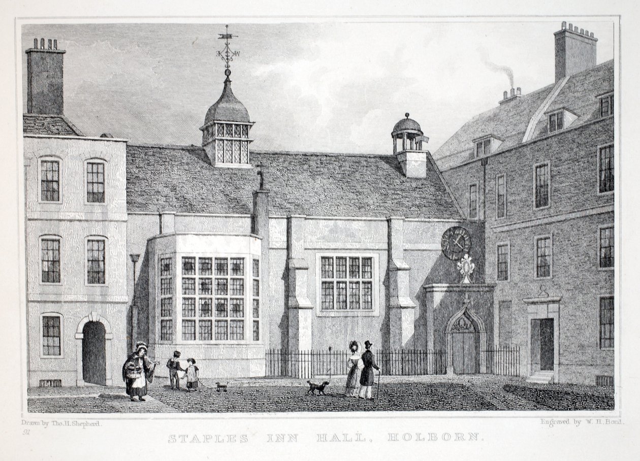 Staples &39;Inn, Holborn, do pub&39; London and its Environs in the 19th Century &39;. Jones und Co., 1827-1829 de Thomas Hosmer Shepherd