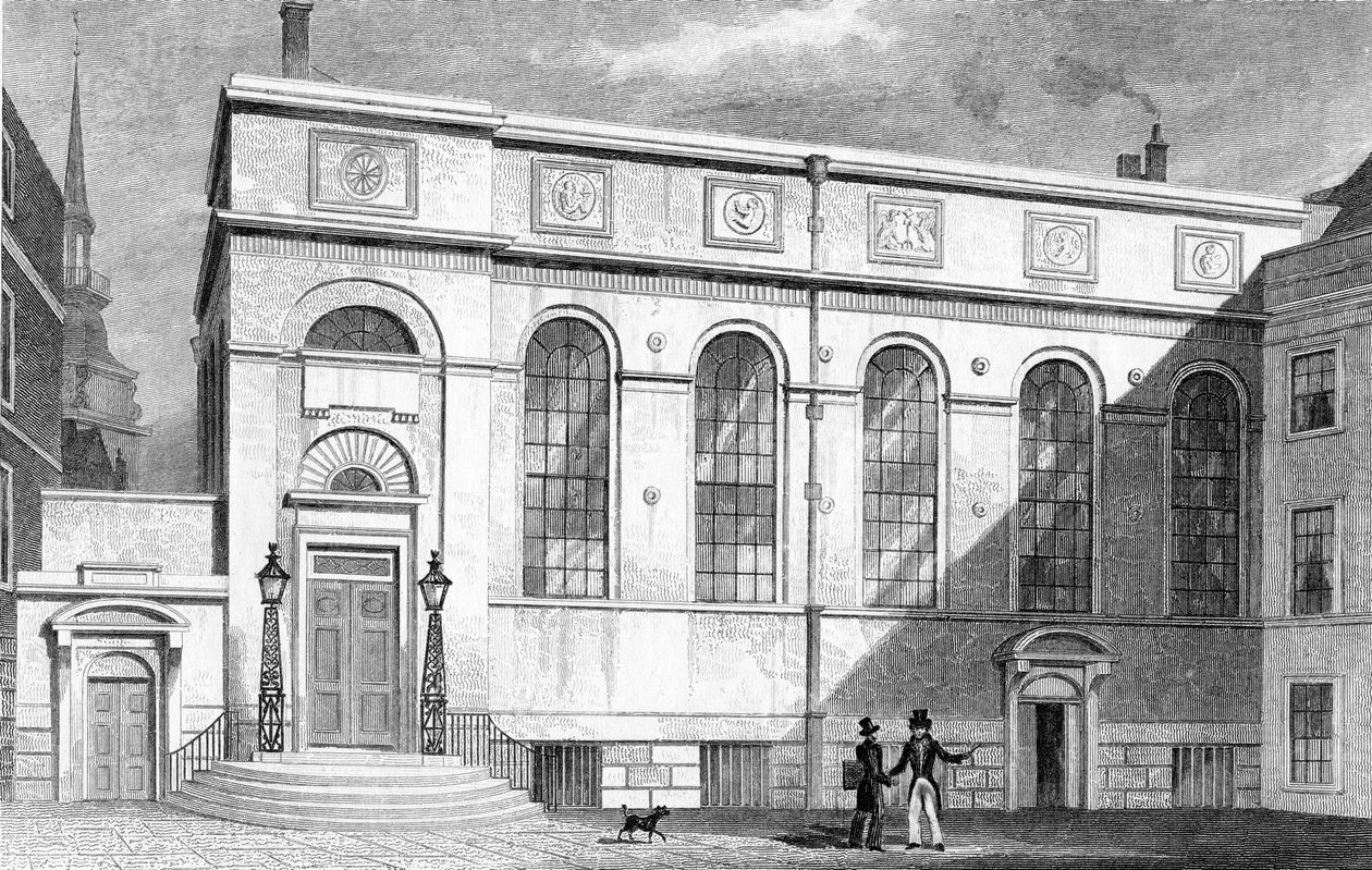 Hall dos Stationers, Court de Hall dos Stationers, gravado por W. Watkins, 1830 de Thomas Hosmer Shepherd