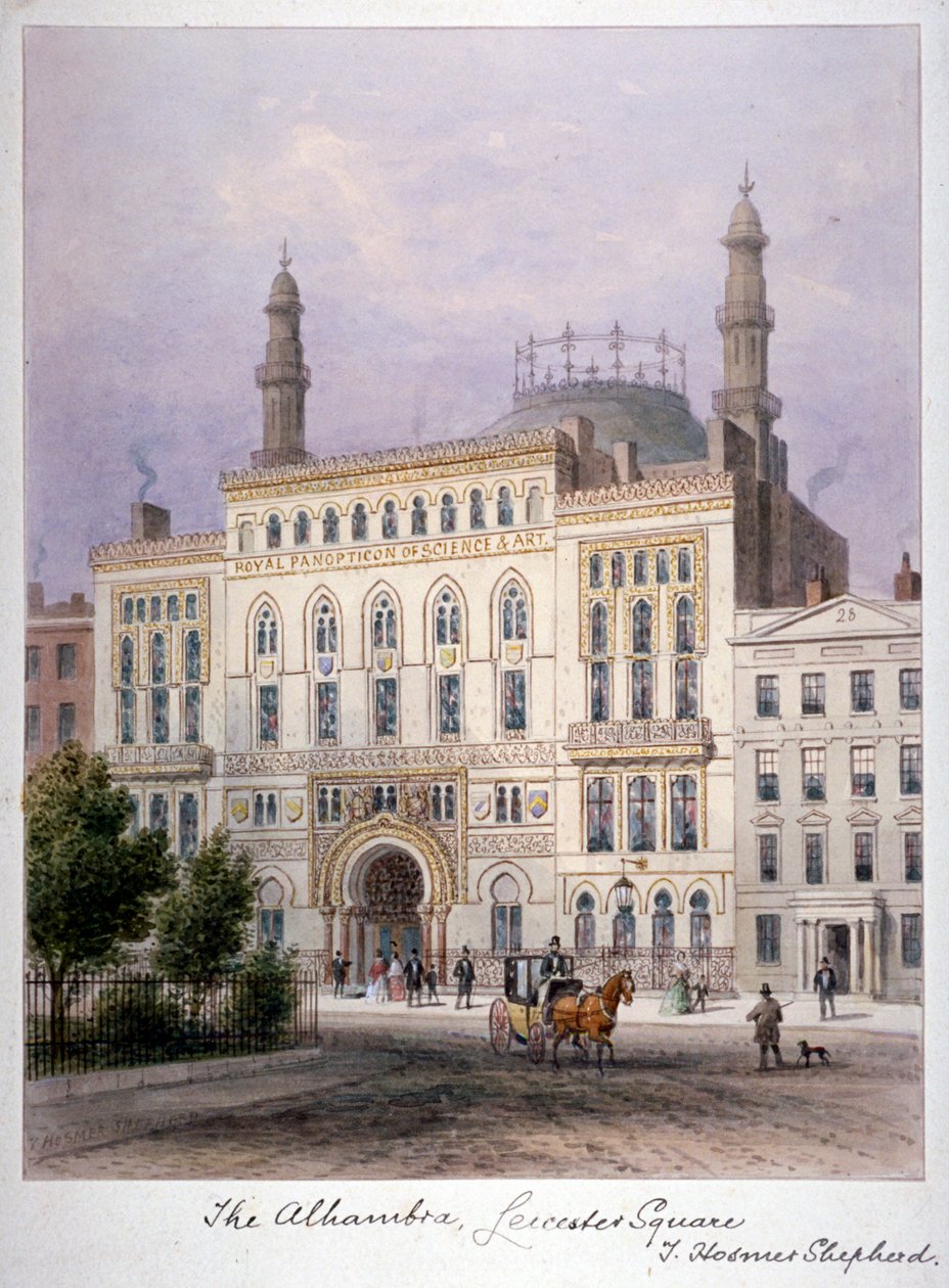 A Alhambra, Leicester Square, Westminster, Londres, c1858 de Thomas Hosmer Shepherd