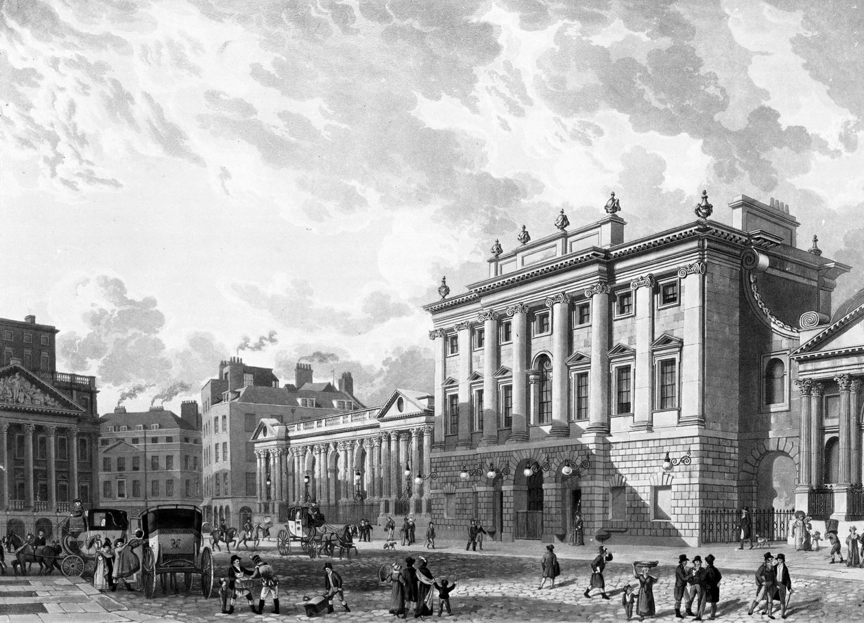 O Banco da Inglaterra, gravado por D. Havell de Thomas Hosmer Shepherd