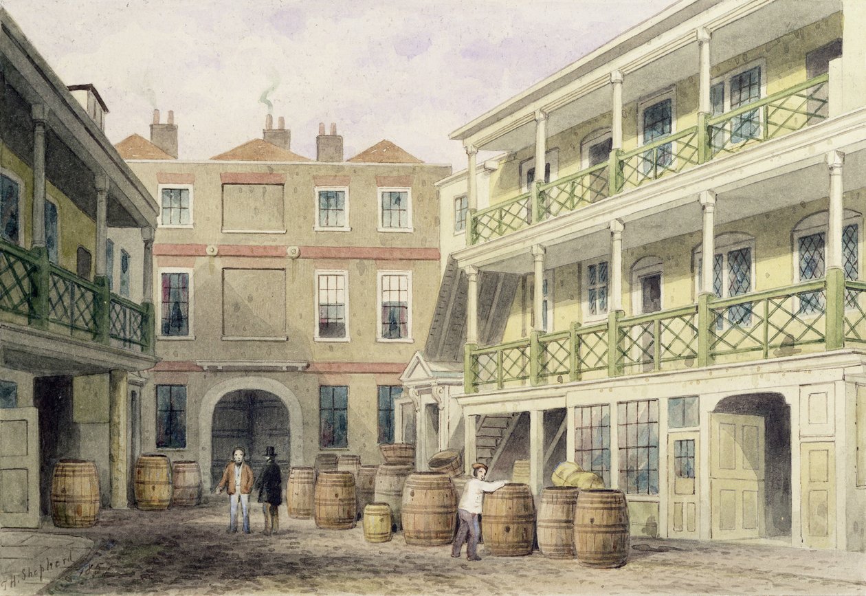 O Bell Inn, Rua Aldersgate, 1851 de Thomas Hosmer Shepherd