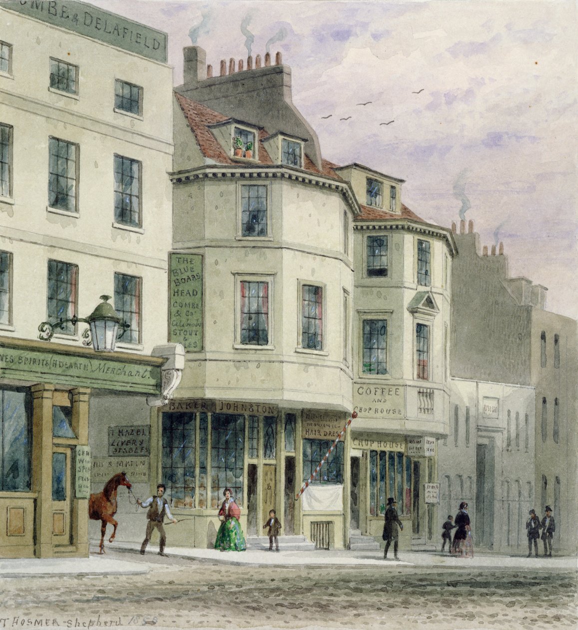 O Boars Head Inn, King Street, Westminster, 1858 de Thomas Hosmer Shepherd