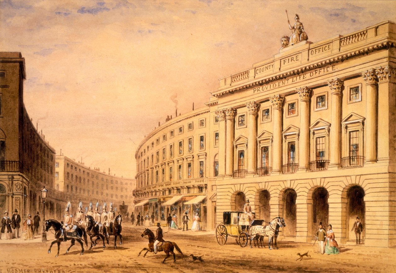 The County Fire Office, Londres, primeira metade do século XIX de Thomas Hosmer Shepherd