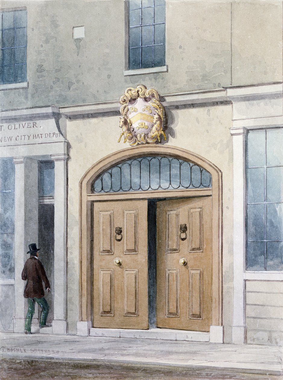 A entrada para o salão de cocheiros, 1854 de Thomas Hosmer Shepherd