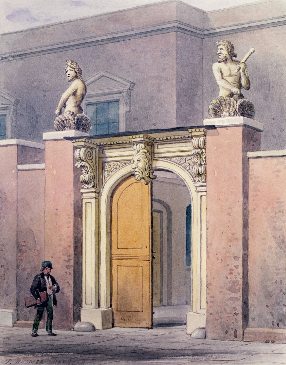 A Entrada para o Salão de Marceneiros, 1854 de Thomas Hosmer Shepherd