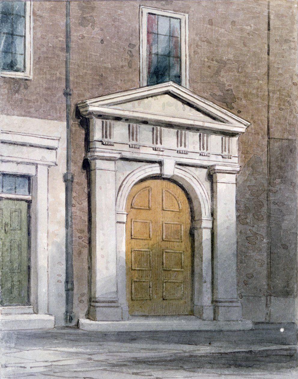 A entrada para o salão dos maçons, 1854 (wc no papel) de Thomas Hosmer Shepherd