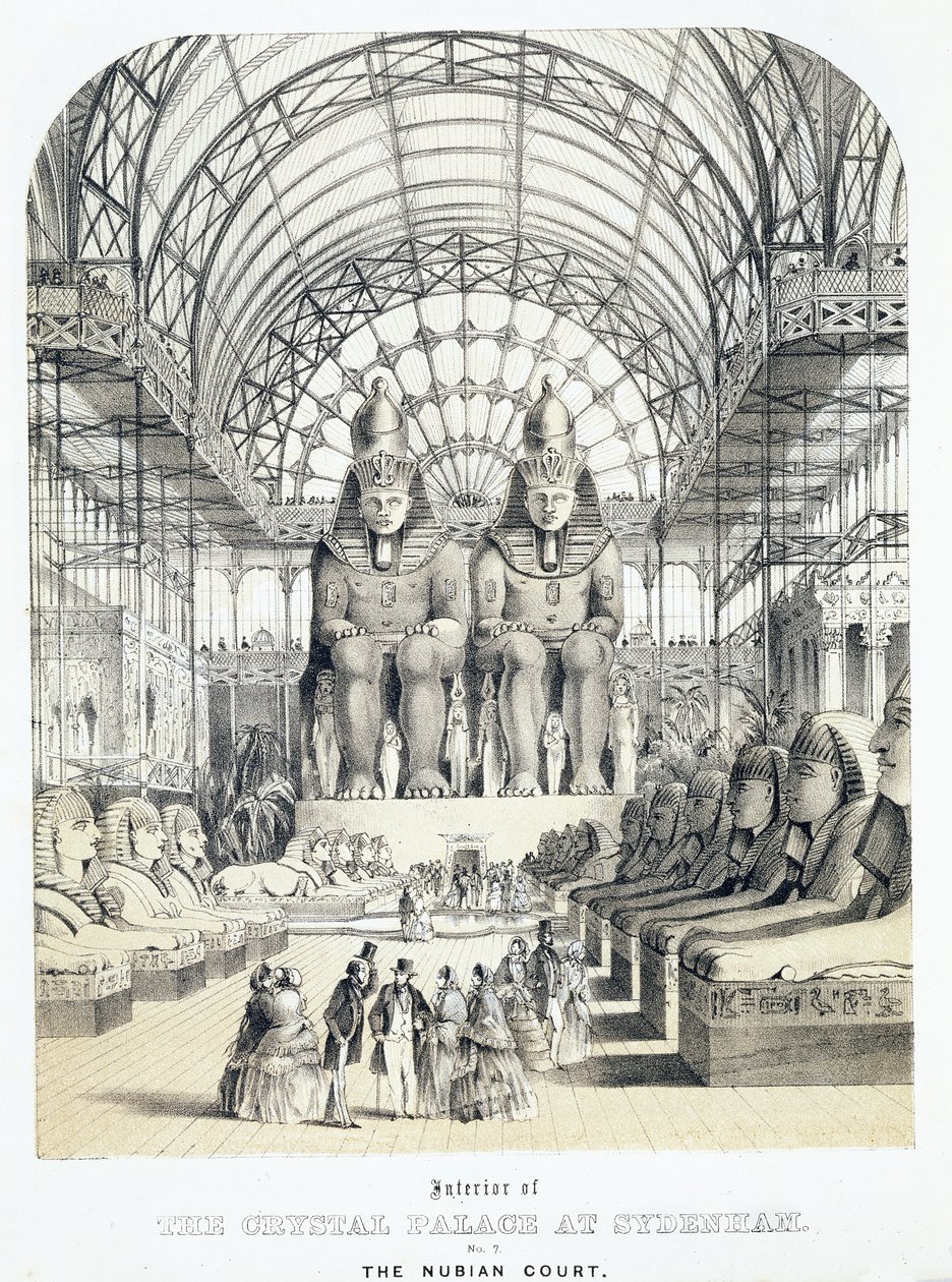 O tribunal núbio no palácio de cristal em Sydenham, c.1851-1855 (aquatint) de Thomas Hosmer Shepherd