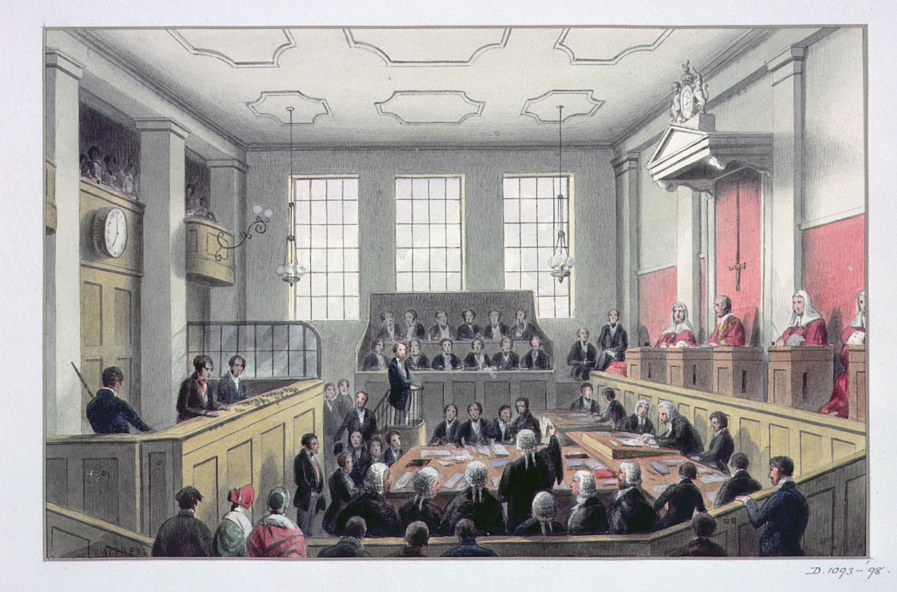 The Old Bailey, Londres (interior) de Thomas Hosmer Shepherd