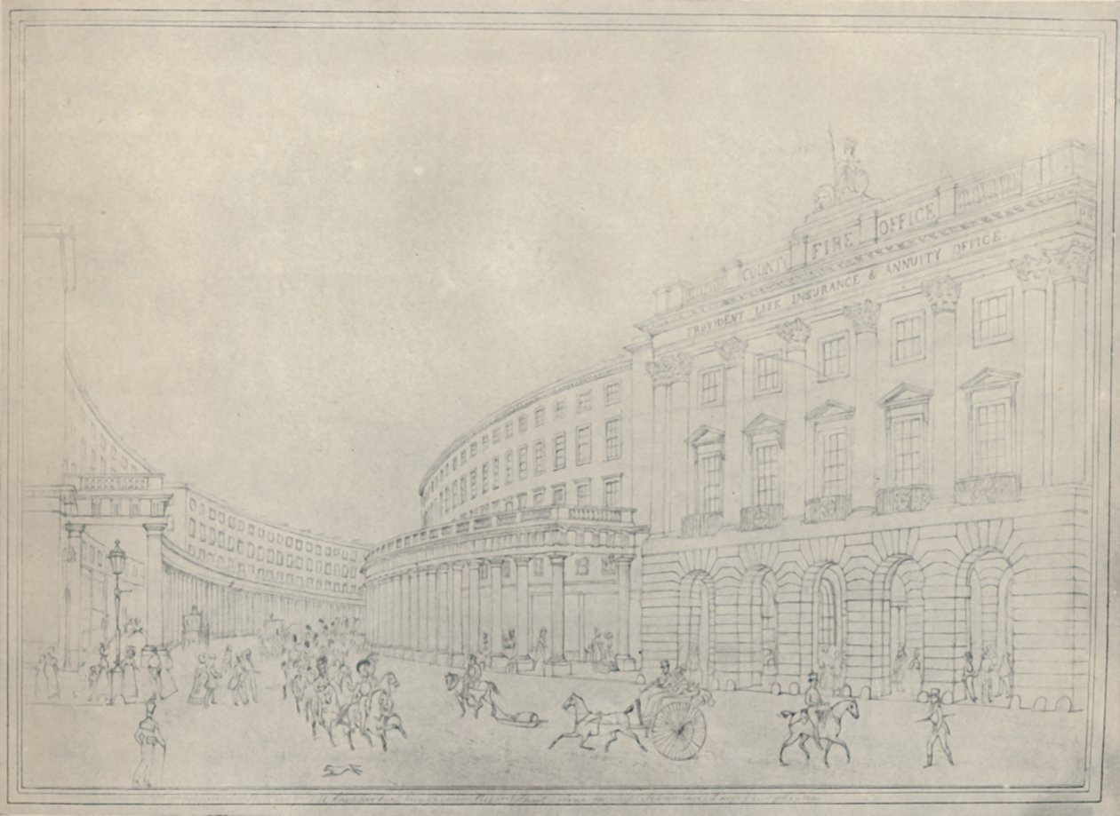 The Quadrant, Regent Street, 1822, 1920 de Thomas Hosmer Shepherd