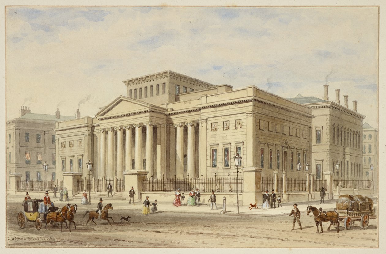The Royal Manchester Institution, c.1836 (aguarela sobre papel) de Thomas Hosmer Shepherd