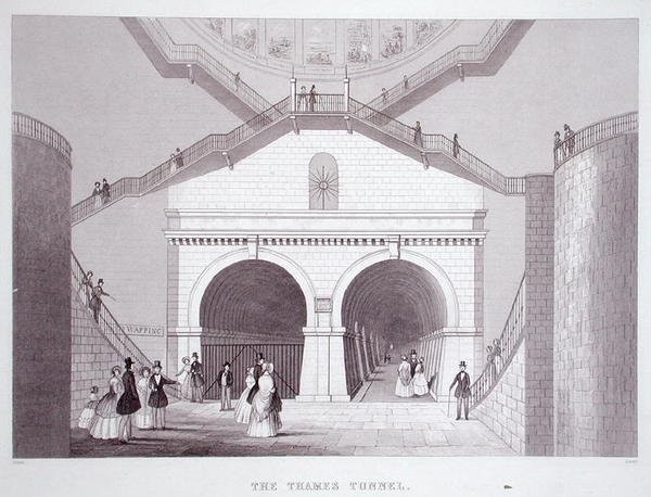 O Túnel do Tamisa, c.1851-55 (litho) de Thomas Hosmer Shepherd