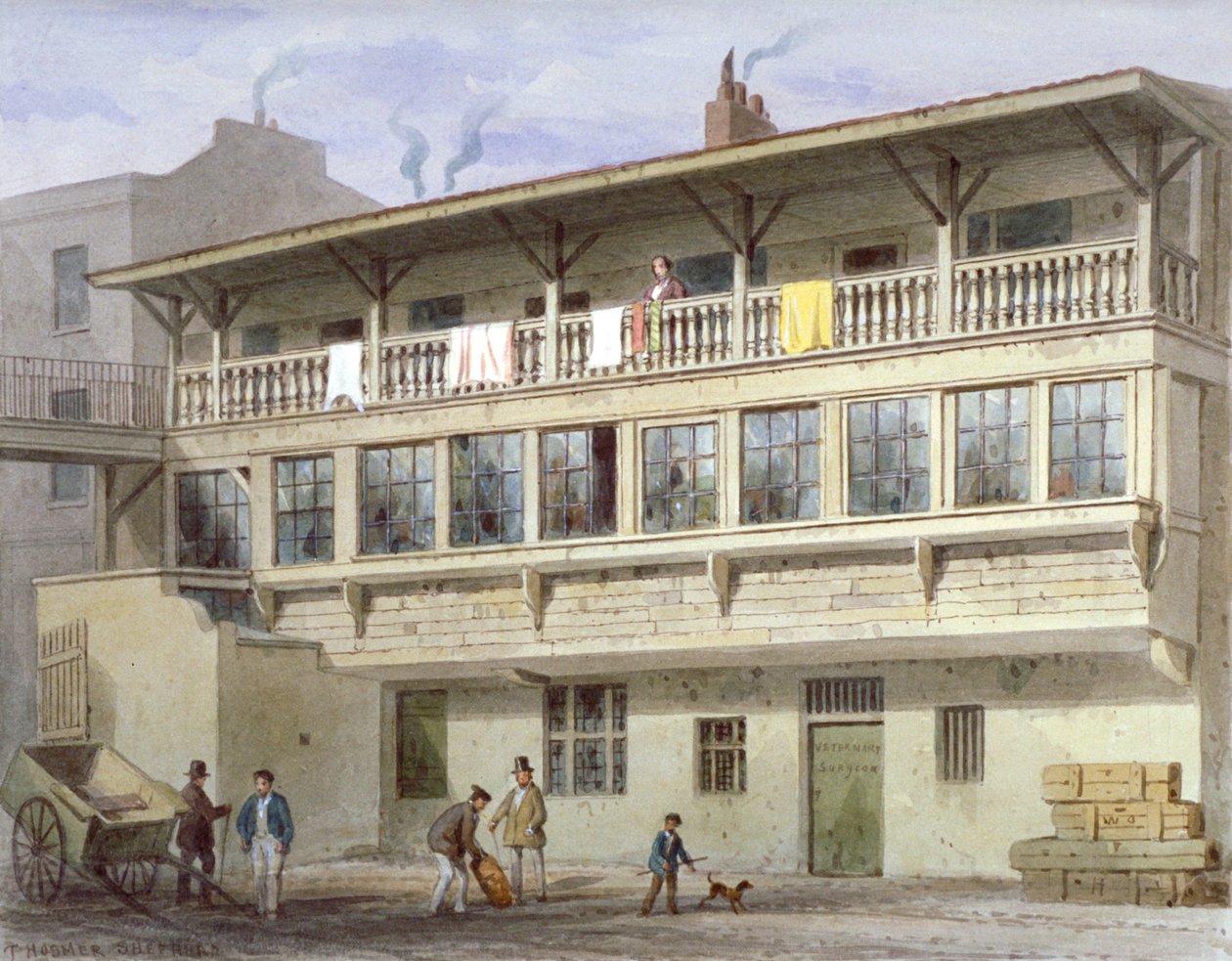 The White Bear Inn em Piccadilly, Westminster, Londres, 1856 de Thomas Hosmer Shepherd