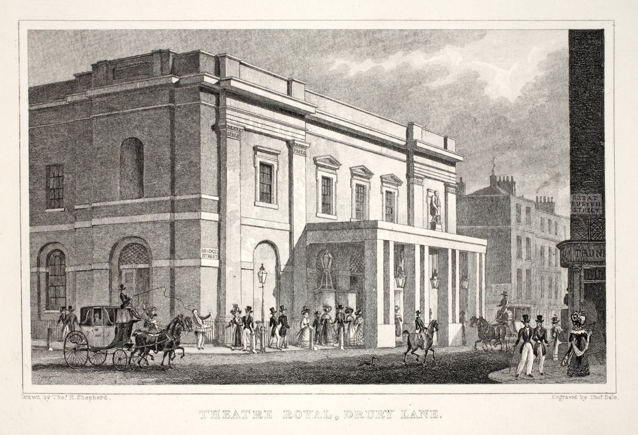 Theatre Royal, Drury Lane, do pub "London and its Environs in the 19th Century". Jones und Co., 1827-1829 de Thomas Hosmer Shepherd