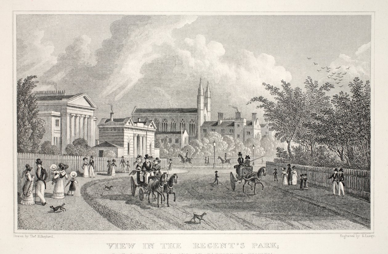 Ver no Regent&39;s Park, do pub "London and its Environs in the 19th Century". Jones und Co., 1827-1829 de Thomas Hosmer Shepherd