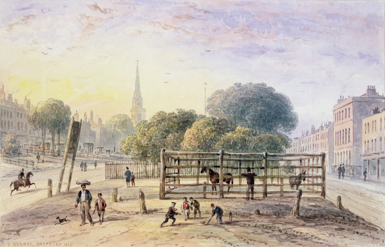 Vista, de, islington, libra, 1850 de Thomas Hosmer Shepherd