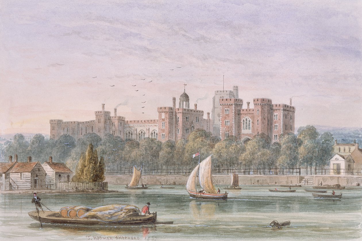 Vista, de, lambeth, palácio, de, a, thames, 1837 de Thomas Hosmer Shepherd