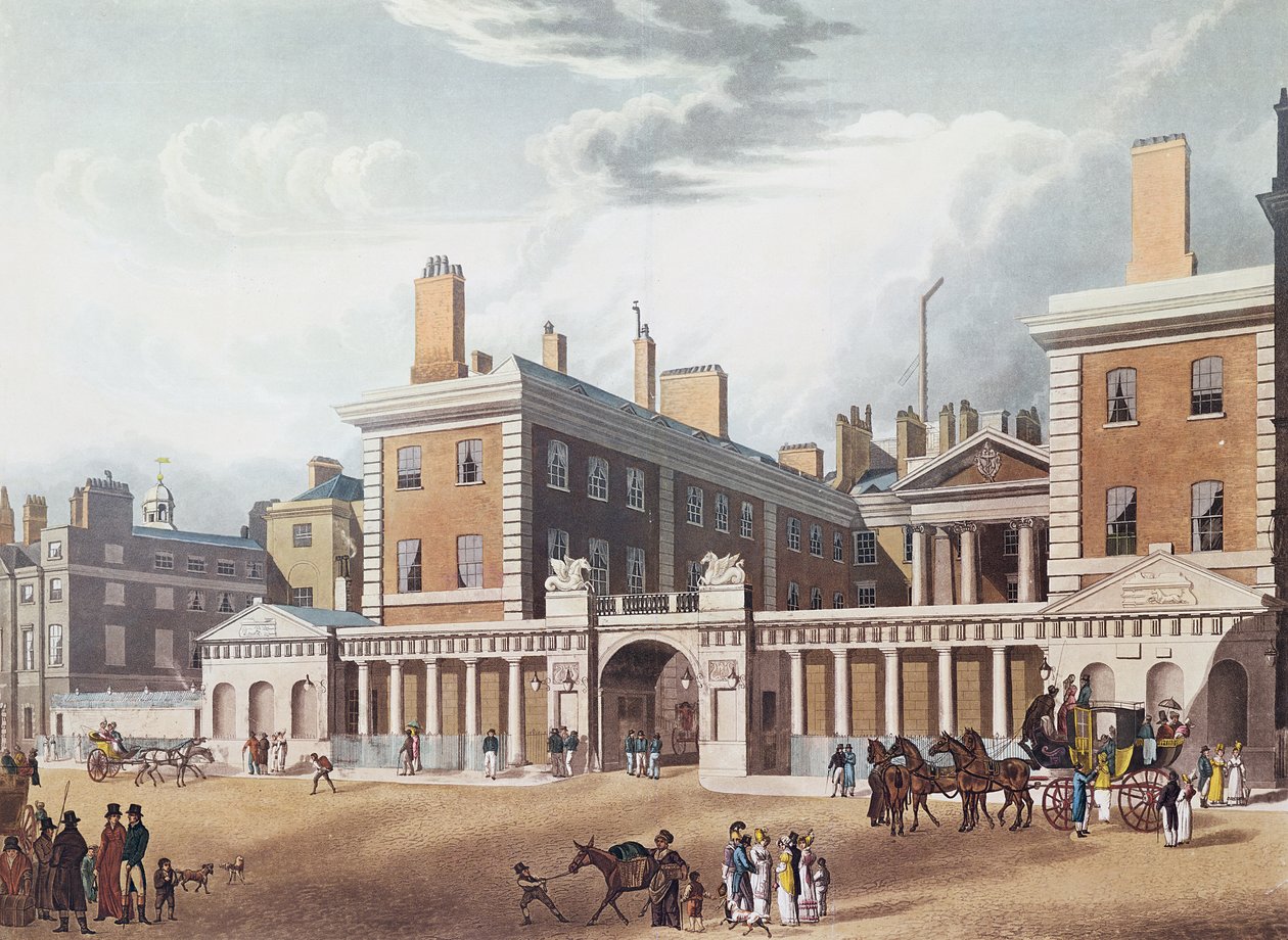 Vista do Almirantado, 1818 (gravura a cores) de Thomas Hosmer Shepherd