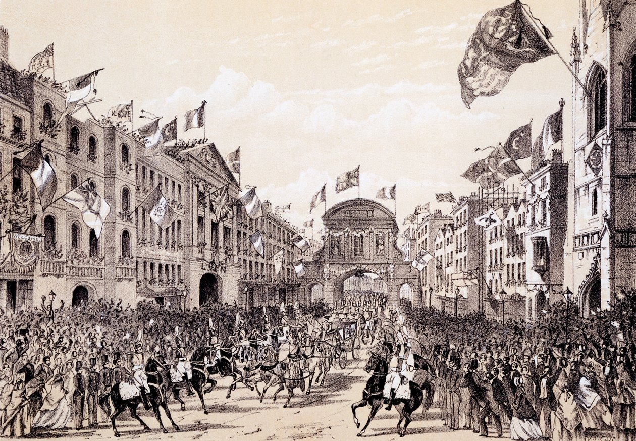 Visita de Napoleão III e Imperatriz Eugenie à cidade, 19 de abril de 1855 de Thomas Hosmer Shepherd