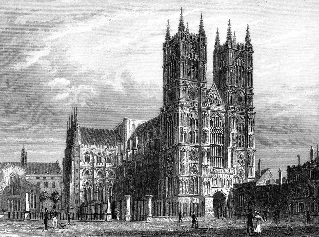 Catedral de Westminster, Londres 1858 (gravura) de Thomas Hosmer Shepherd
