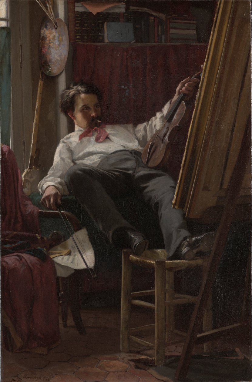 Autorretrato do artista em seu estúdio de Thomas Hovenden