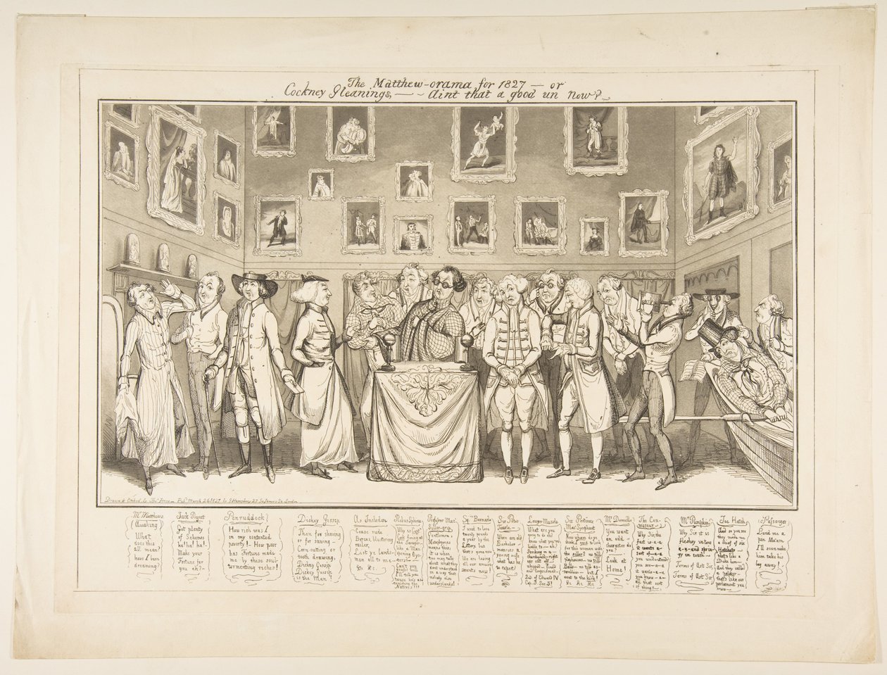 O Matthew-orama de 1827 - ou Cockney Gleanings - Não é uma boa notícia agora, 26 de março de 1827. de Thomas Howell Jones