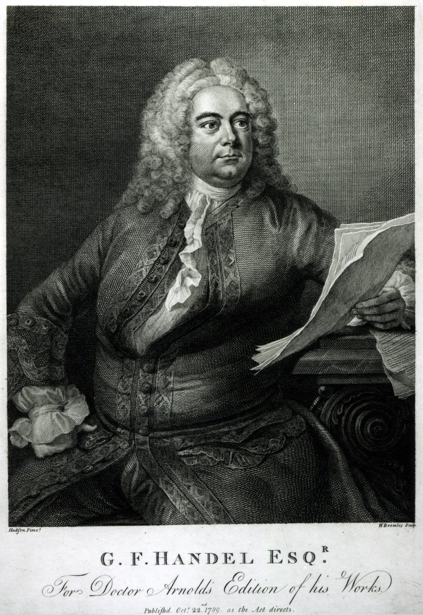 George Frederick Handel (1685-1759), gravado por William Bromley (1769-1842), para a edição do Dr. Arnold de suas obras (de Handel), pub. 1789 de Thomas Hudson