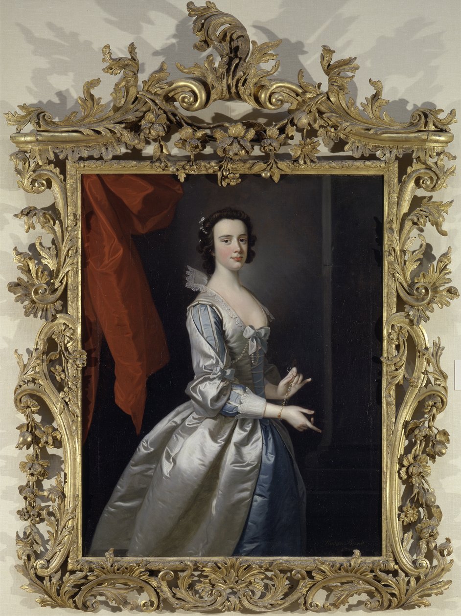 Retrato de uma mulher, provavelmente Elizabeth Aislabie, de Studley Royal, Yorkshire de Thomas Hudson
