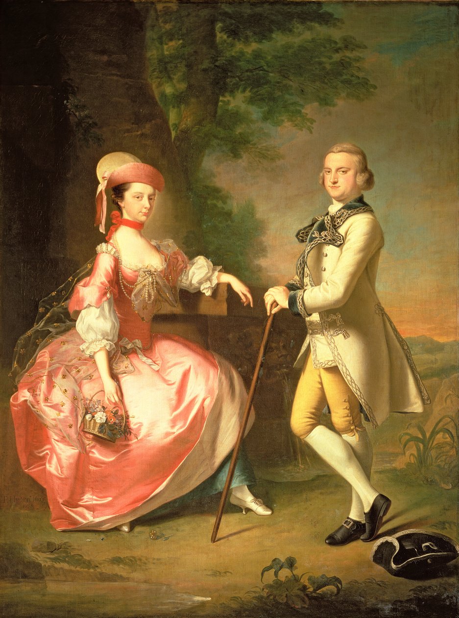 Sir John Pole, 5º Baronete e sua Esposa, Elizabeth, 1755 de Thomas Hudson