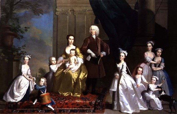 A Família Radcliffe, c.1738-42 (óleo sobre tela) de Thomas Hudson