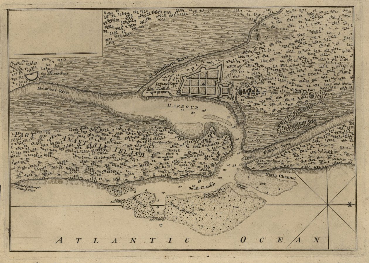 (Plano da cidade e do porto de Santo Agostinho. LOC 75693262 de Thomas Jefferys