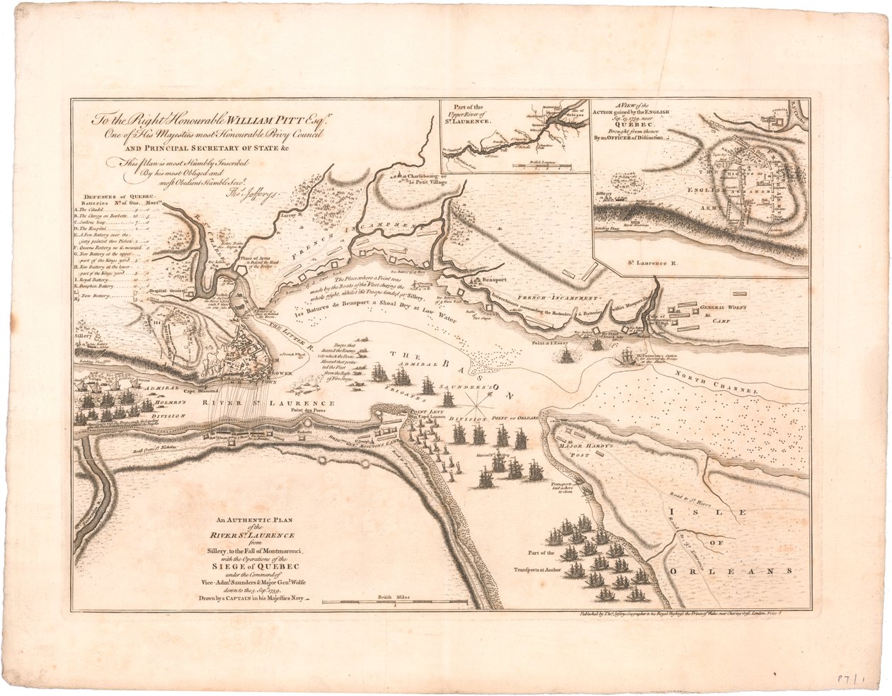 Um Plano do Rio St. Laurence por Jeffreys de Thomas Jefferys
