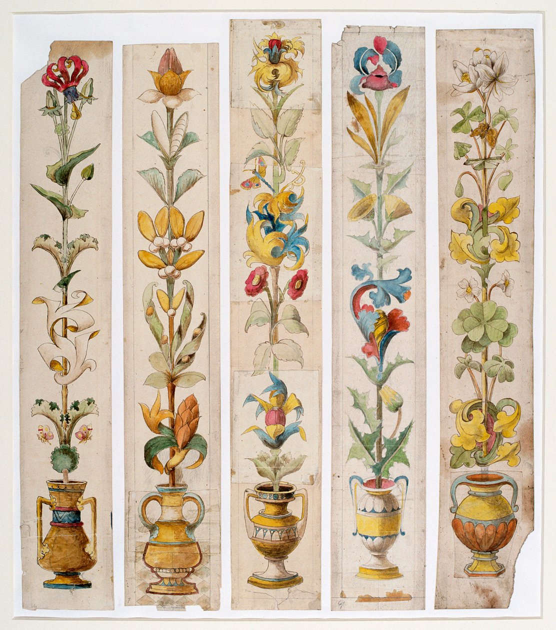 "Five designs for an inlay, Cardiff castle", 1884 de Thomas John