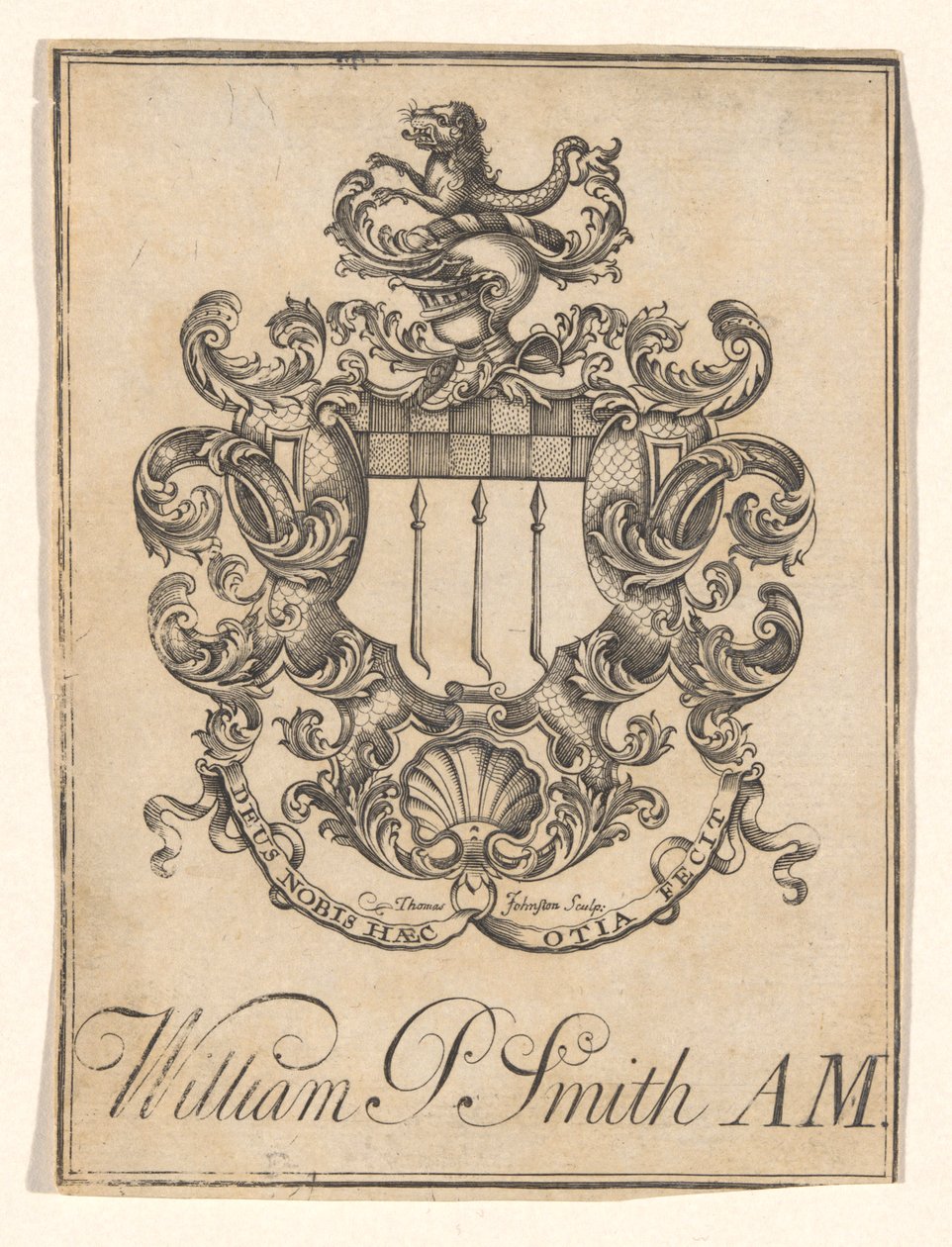 Placa de livro de William P. Smith de Thomas Johnston