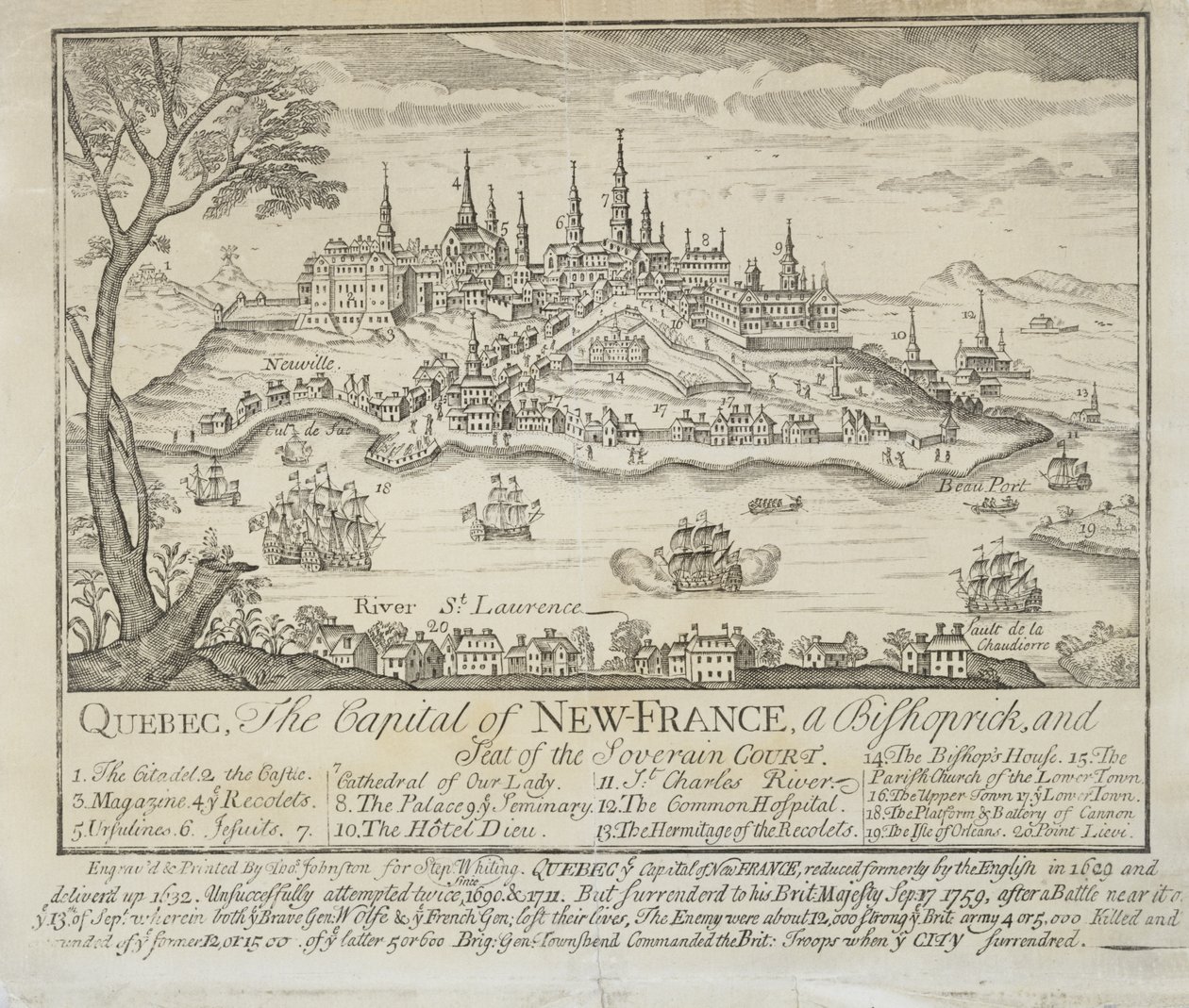 QUEBEC, a capital da NOVA-FRANÇA, um bispado e sede da corte soberana de Thomas Johnston