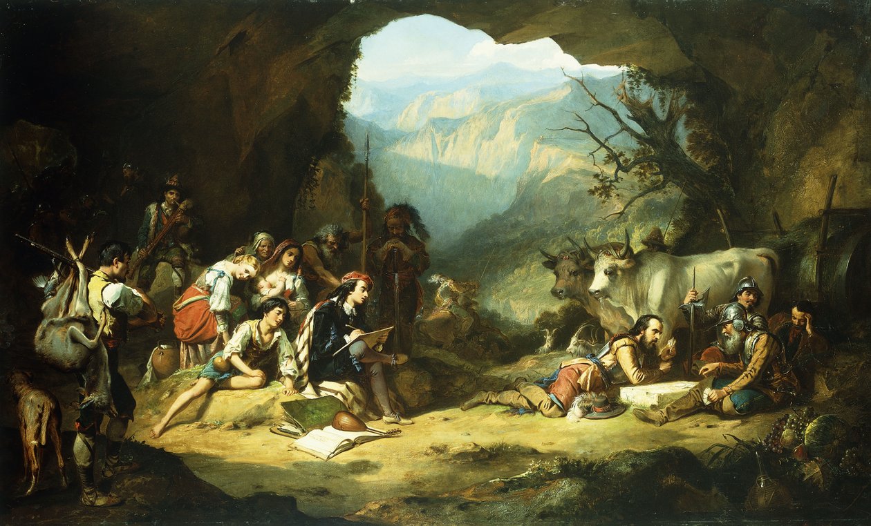 O estúdio de Salvator Rosa nas montanhas do Abruzzi, de Thomas Jones Barker