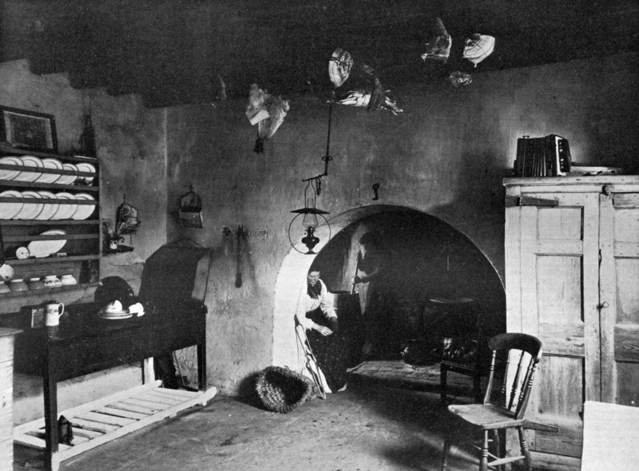 Uma cozinha agrícola, Orkney, Escócia, 1924-1926 de Thomas Kent