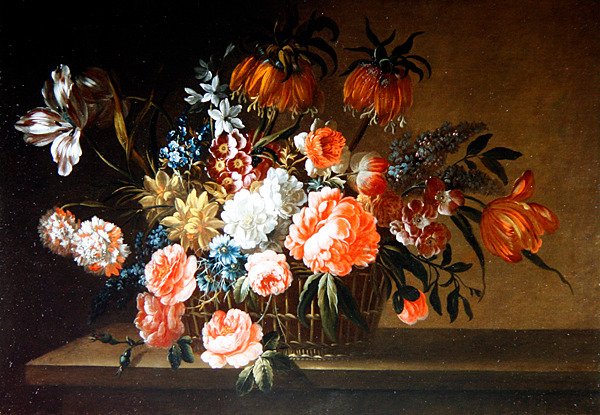 Uma Natureza Morta de Rosas, Cravos e Túlipas (óleo sobre tela) de Thomas Keyse