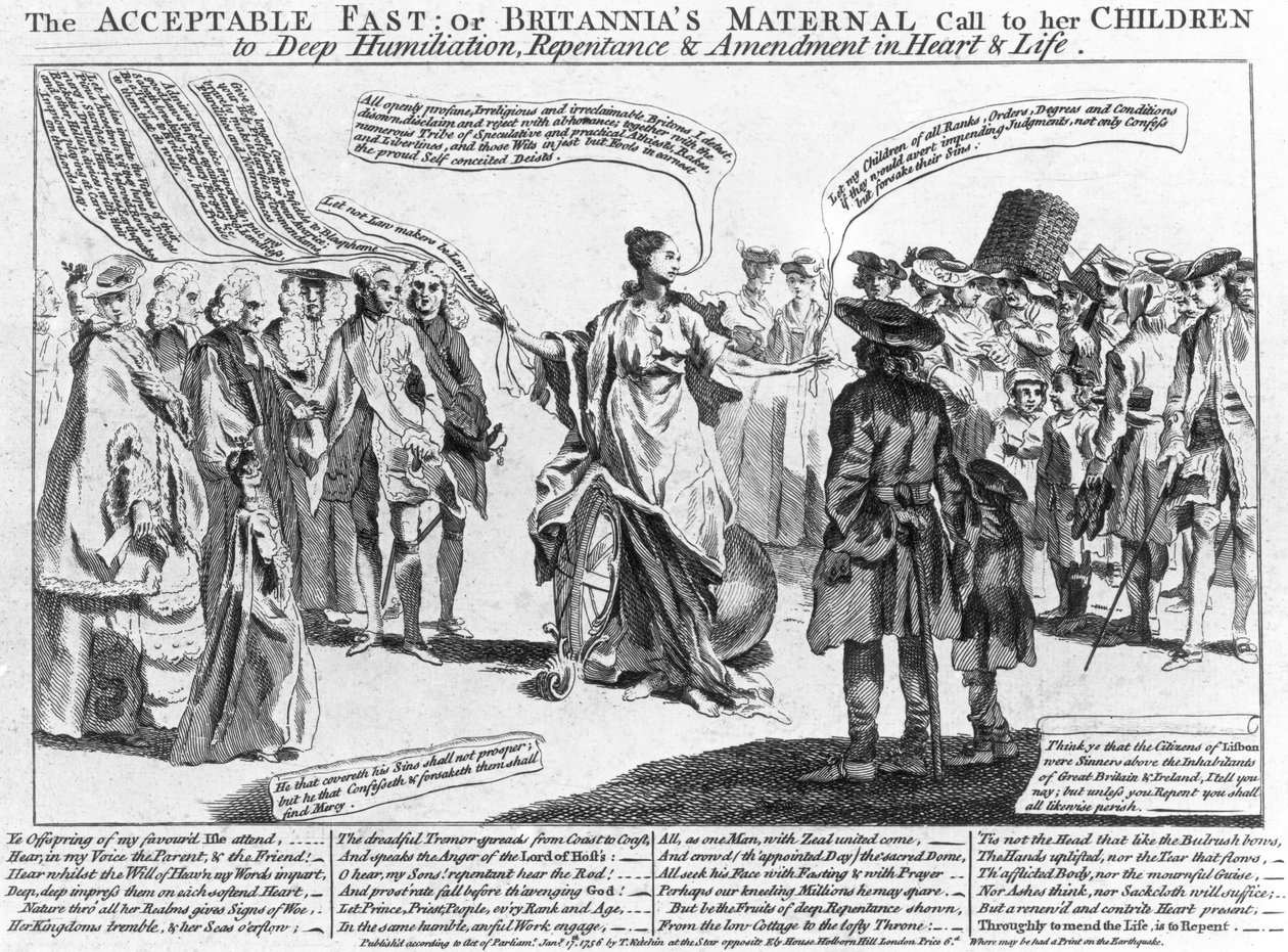 O Jejum Aceitável: Ou o Chamado Materno da Britannia aos Filhos da Humilhação Profunda, Arrependimento e Emenda no Coração e Vida, 1756 de Thomas Kitchin
